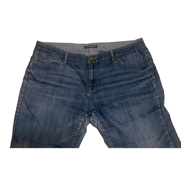 Eddie Bauer Bootcut Jeans Womens 16x33 Cotton Blue Denim Pants Mid-rise Trousers - Picture 6 of 16